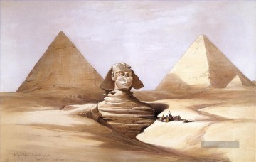 Die große Sphinx Pyramide von Gizeh David Roberts Araber Ölgemälde